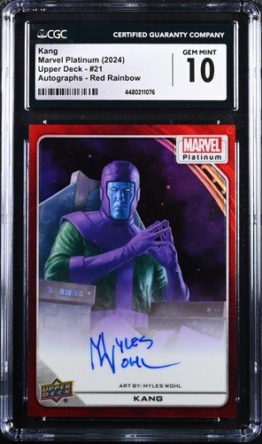 2023 Marvel Platinum Kang Red Rainbow Auto Myles Wohl CGC 10 #21 Pop 1
