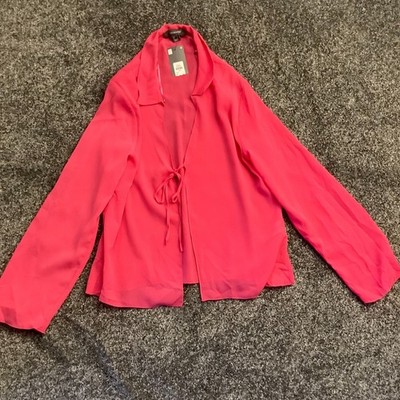 Primark Womens Pink Polyester Top Size UK 14 Regular Fit Solid Casual Blouse