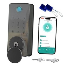 Fingerprint Door Lock, Keyless Entry Door Lock, Smart Lock  Gray No Handle