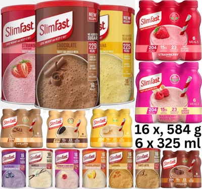BRANDED Slim Fast Shake Powder Diet Weight Loss Drink Sporting Protein Meal Replacement