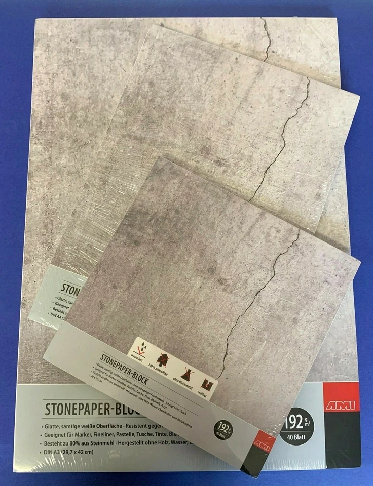 AMI Stonepaper Block Copic Marker carta in farina di pietra A6 / A5 / A4 / A3 NUOVO!