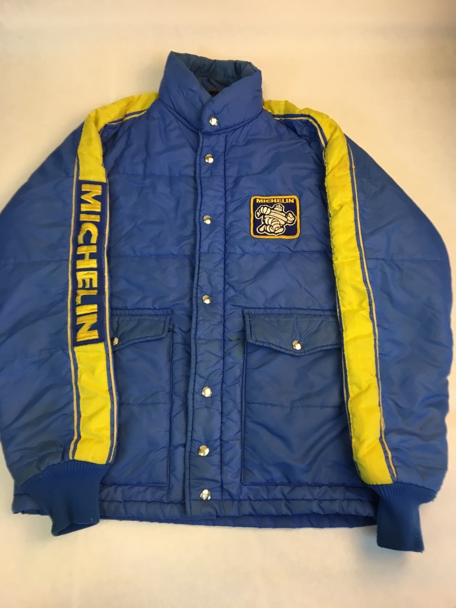 Vintage 70s Michelin Puffer Jacket Mens S Swingster Logo Spell out