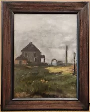 Frank Simon Herrmann - Oil Painting  - Desolate Rural European Landscape