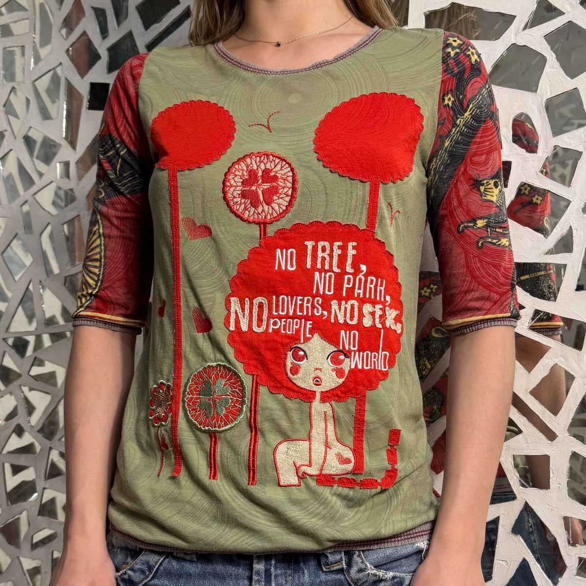 T-shirt Donna Con Stampa Md’M 95% Cotone 5% Elastan 6.42171.10 MADE IN - Foto 5