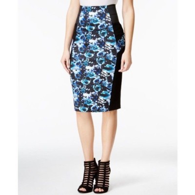 Marilyn Monroe Women's size S Blue Knit straight Pencil Skirt Floral