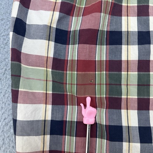 vintage J CREW Shirt Men’s Large Plaid Check flannel camp Hong Kong oarsman 90s - Picture 12 of 13