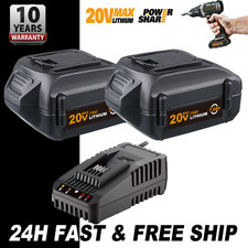 2x 7.0Ah 20V Max Lithium Battery For Worx WA3520 WA3525 WA3512 or WA3732 charger
