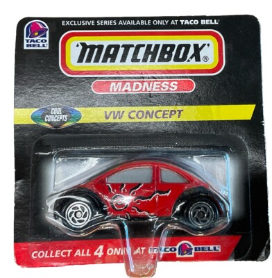 Matchbox Madness VW Concept1,  Taco Bell, Red, Mint in Package, Short Card