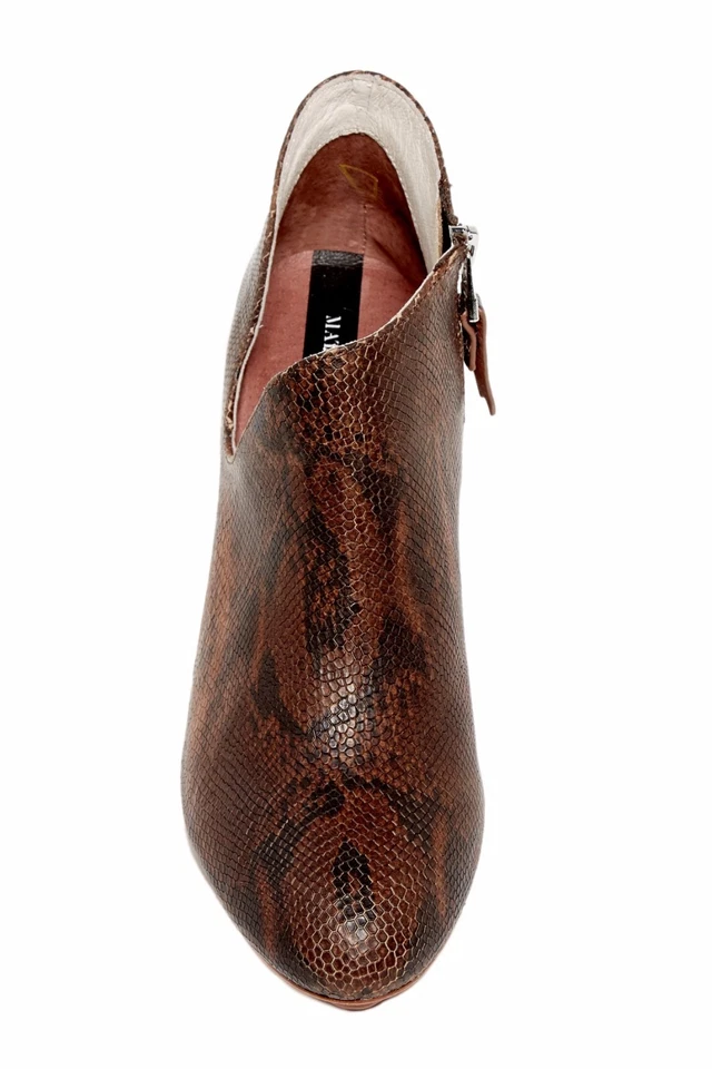 Matt Bernson JAGGUAR Nuevo Botín 10 Cuero Estampado Serpiente Nuevo en Caja Café Marrón $300 Foto 3 de 3