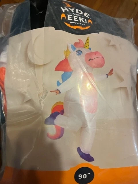 Disfraz de unicornio inflable adulto talla única 90" ventilador a pilas Foto 3 de 4