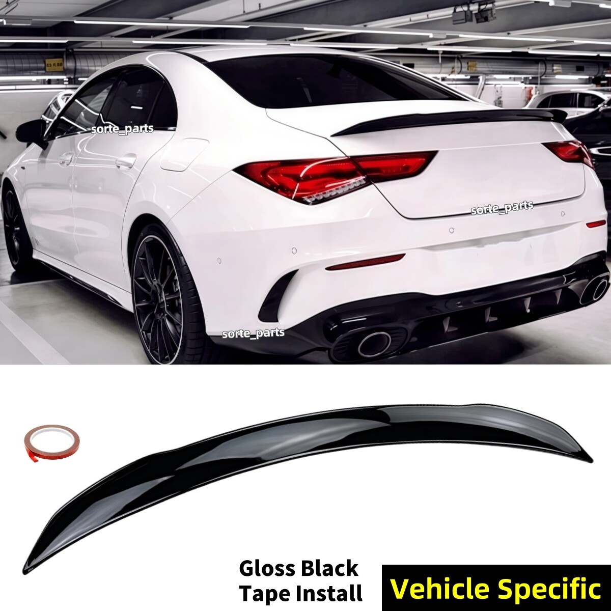 Fits 2020-2025 Mercedes CLA C118 CLA250 Glossy AMG Style Rear