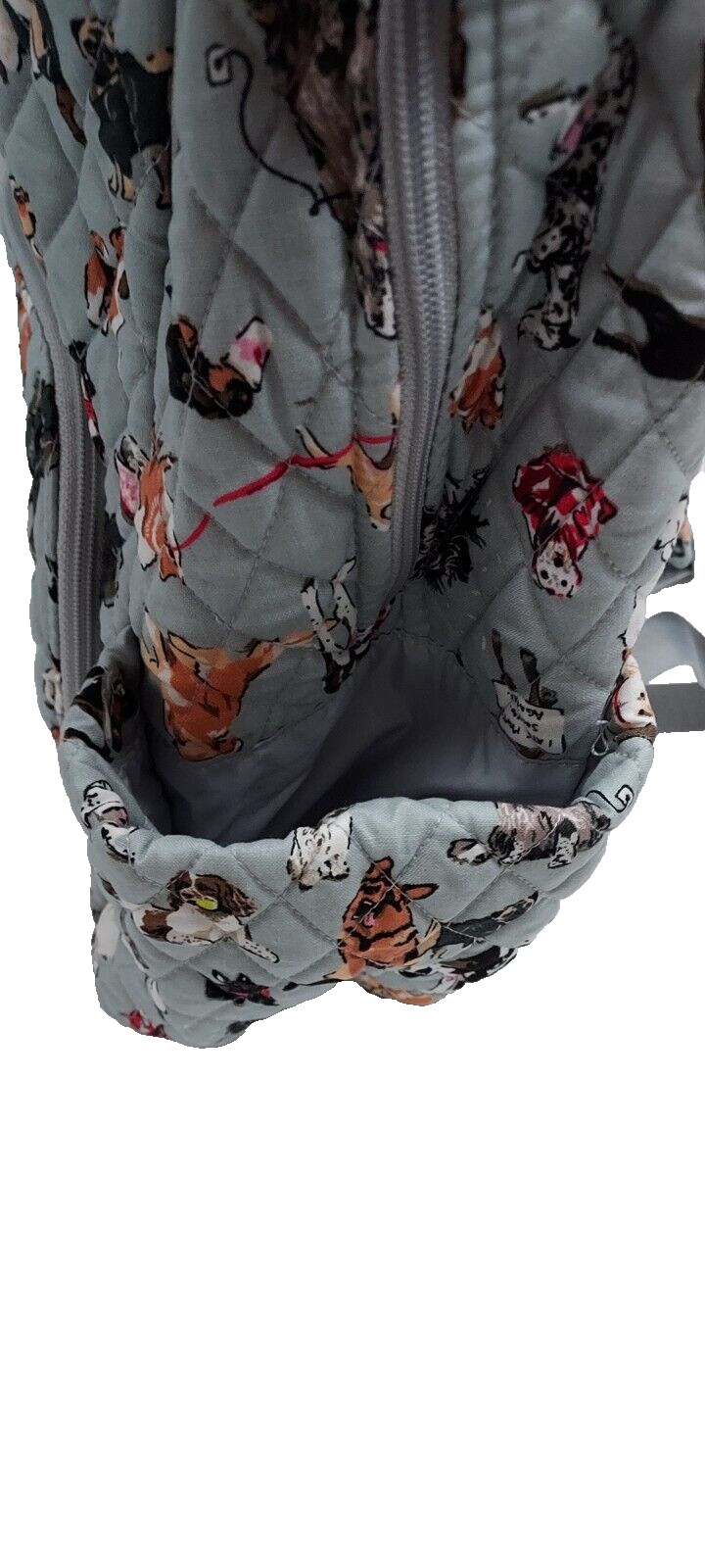 Vera Bradley Essential Large Backpack Dog Show Gray NWT