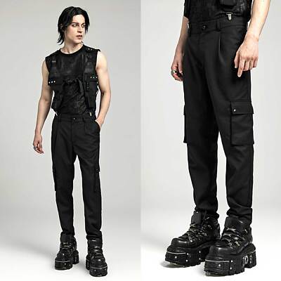 PUNK RAVE Cargo Pants Gothic Hose Schwarz Military Look 