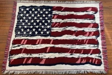 Vintage 90’s The Northwest Company American Flag Tapestry Throw Blanket 54x43