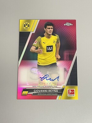 2021 Topps Giovanni Reyna 直筆サインカード レイナ① Giovanni Reyna 2021-22 Topps Chrome Bundesliga /150 Magenta Auto