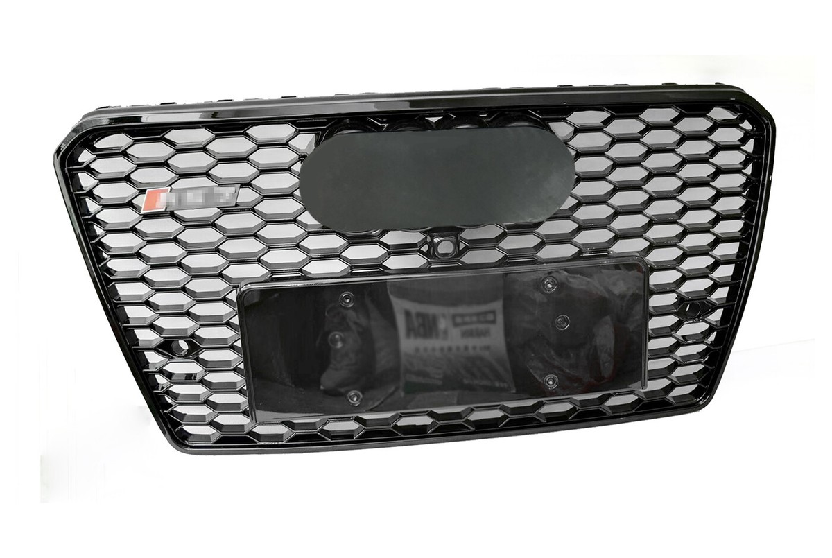 「71」バンパーメッシュグリルガードアウディA7 RS7 S7 2012-15 For Audi A7 S7 C7 2012-2015 Grille RS7 Style Honeycomb Mesh Front