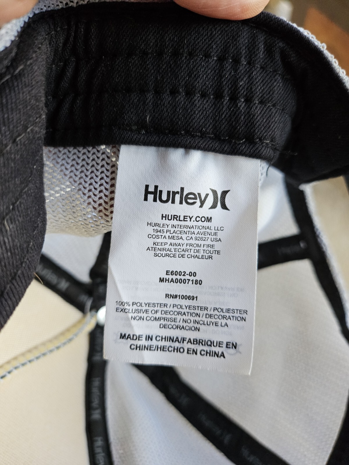 Hurley Brand Icon Solid Flat Trucker Hat Cap Snap… - image 6