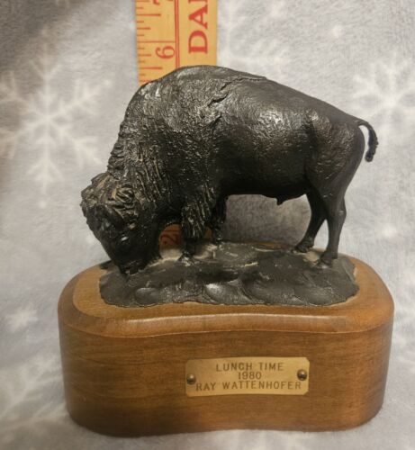 Lunch Time By Ray Wattenhofer 1980 Bronze Sculpture Statue Western 42/100 - Picture 12 of 12