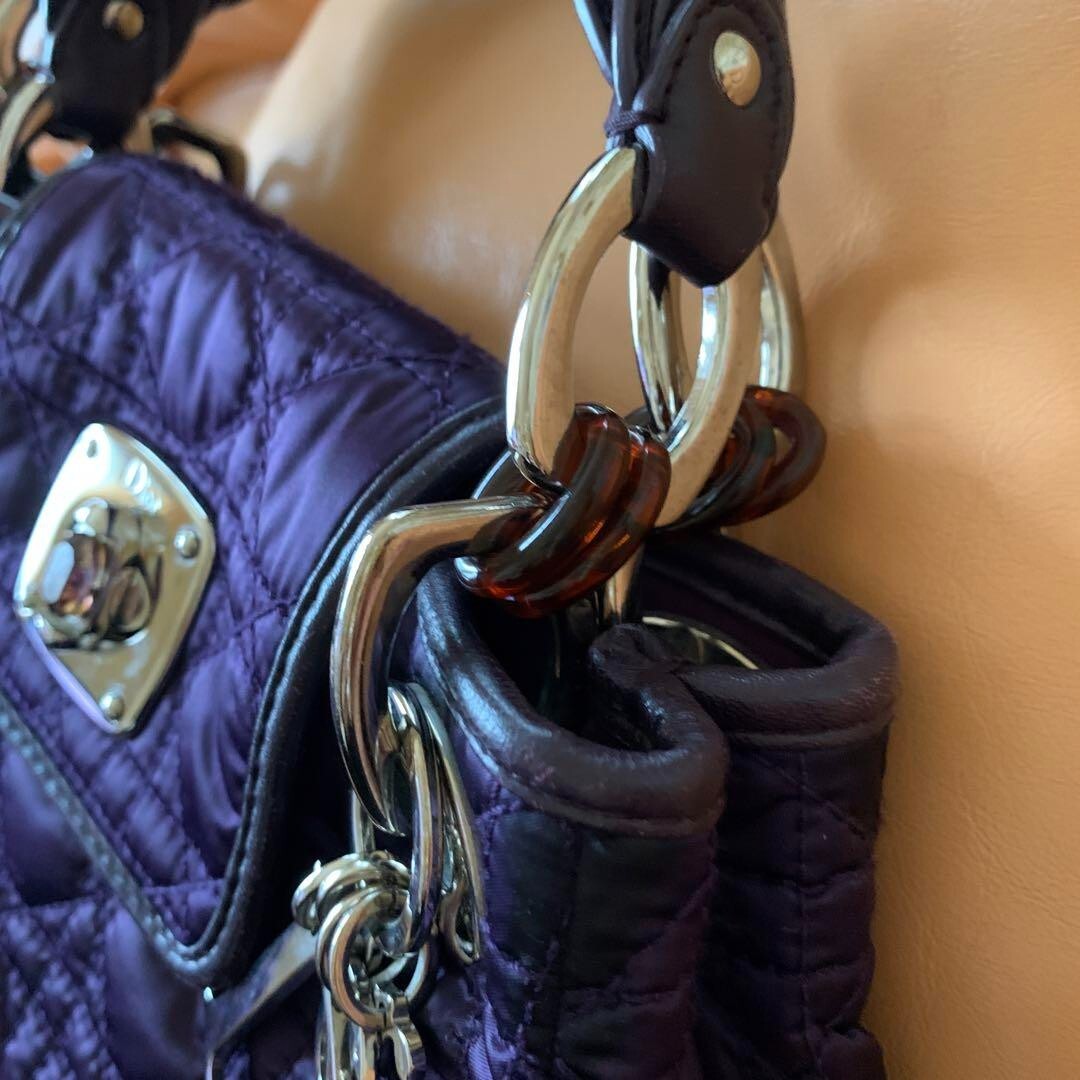 Christian Dior Vintage Cannage bag Hand bag Purple 240527N