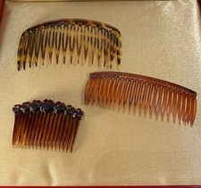 3 VTG Faux Tortoise Shell Hair Combs