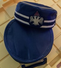 Masonic - 32nd Degree Scottish Rite Ceremonial Cap w/ Carrying Case, Size: 7 1/2