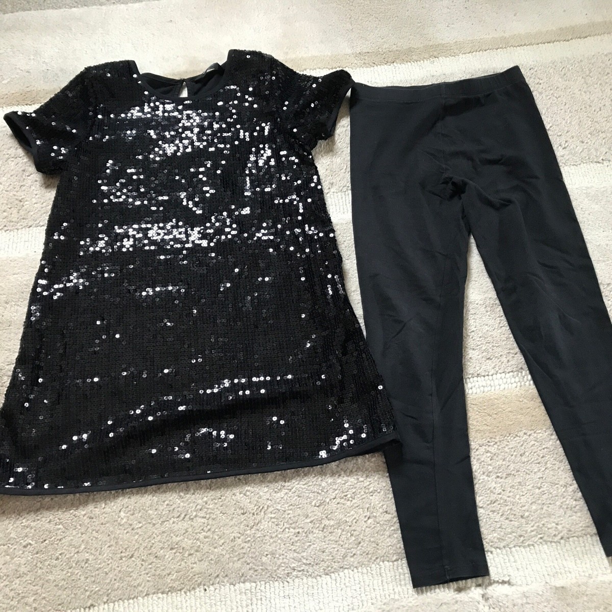 Girls Sparkle Sequin Tunic Leggings Age 8-9yrs UK