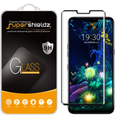 Supershieldz Full Cover Tempered Glass Screen Protector for LG V50 ThinQ (Black)