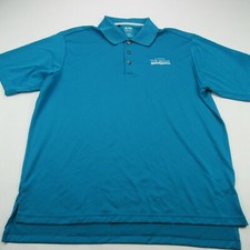 Adidas Shirt Mens Large Blue Golf Polo Short Sleeve Stretch Climacool
