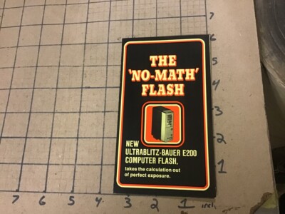 Original HIGH GRADE brochure -camera- 1971 ultrablitz-bauer e200 computetr flash