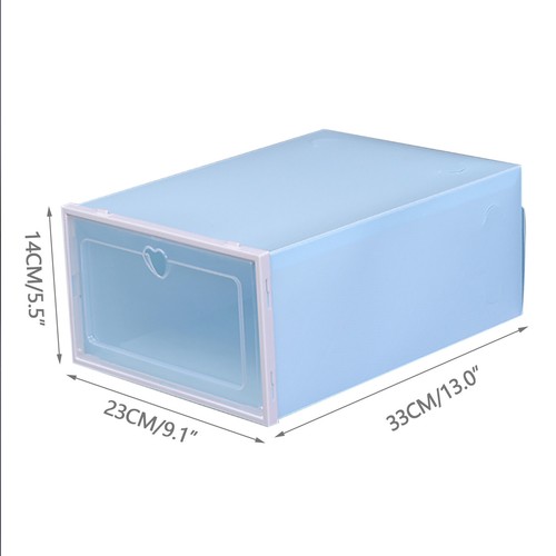 New 20x Blue Plastic Shoe Storage Box Drawer Stackable Foldable Organiser Boxes - Picture 3 of 12