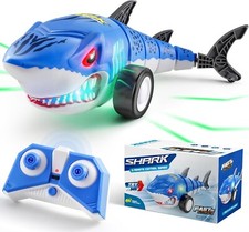 Remote Control Shark Toy 2.4GHz Light and Sound High Simulation Shark RC Car USA