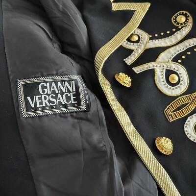 GIANNI VERSACE Jacket Baroque Metallic Applique & Gold Studded
