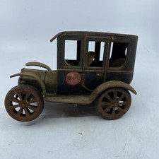 large 7" Japanese ANTIQUE AUTO  T-152 lever action tin litho car Black/Red