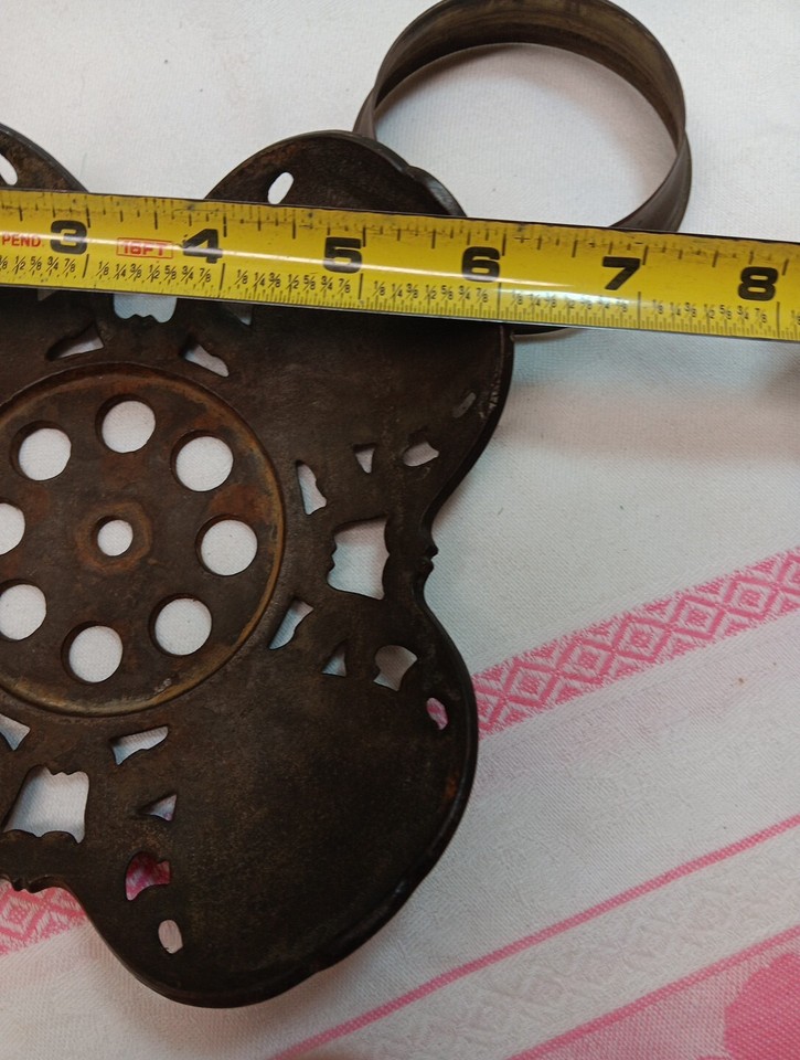 Antique Ornate Cast Metal Oil Lamp Base Brass Ring Part eBay