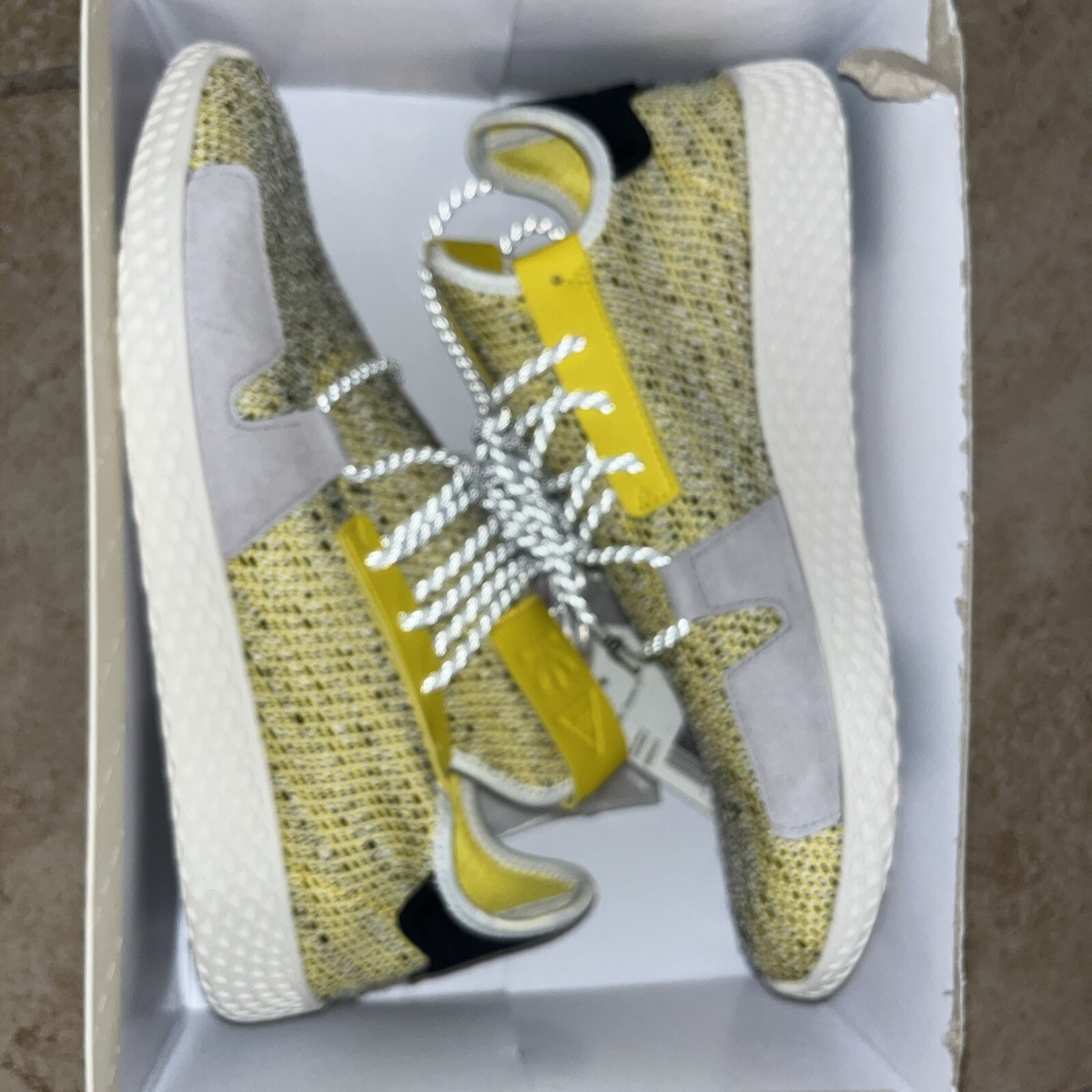 Size 11- adidas Pharrell x Tennis Hu V2 Yellow