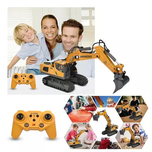 Ferngesteuerter Bagger Spielzeug RC Bagger mit Metall Schaufel Lichtern & Sound - Bild 14 von 21