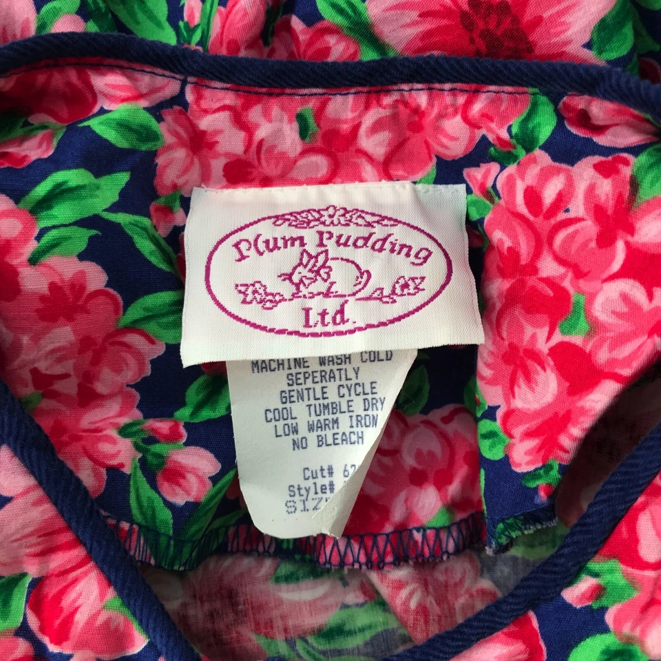 Vintage Plum Pudding Ltd. - Pink & blue floral long sleeve dress, sz 10 - Image 4 of 4
