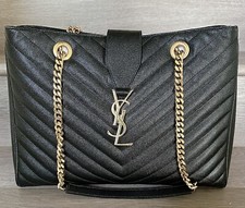 Saint Laurent Classic Monogram Shopper Matelasse Chevron; Original Price $2675