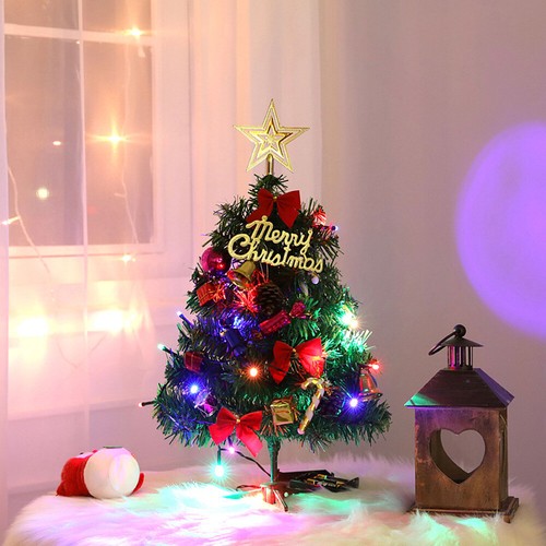 Mini árbol de Navidad artificial con LED de hadas mesa decoración del hogar