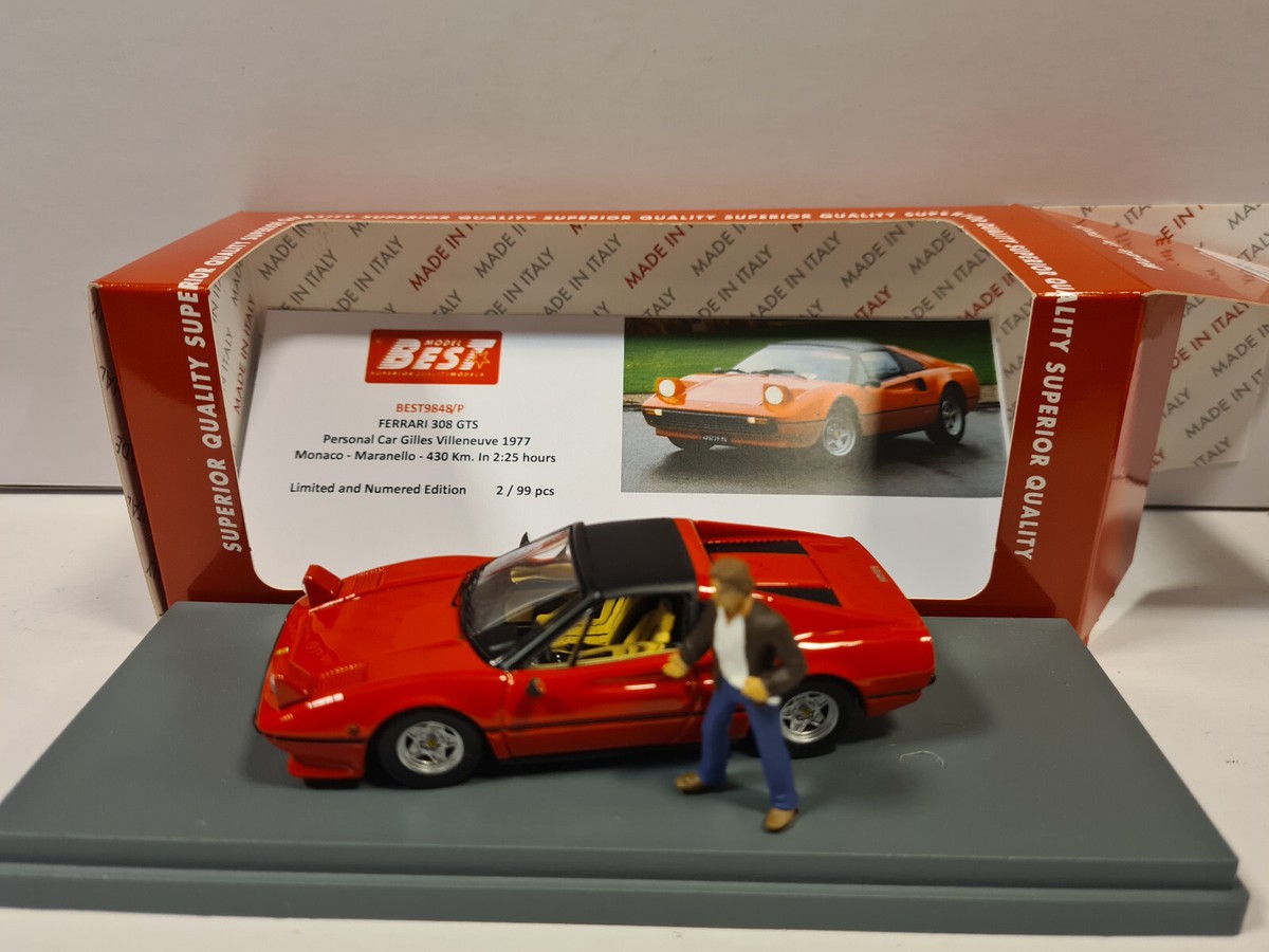 Véhicul Miniatur Frrari 308 GTS Voitur prsonnll d Villnuv - avc figurin 1977 1/43 Bst au millur prix