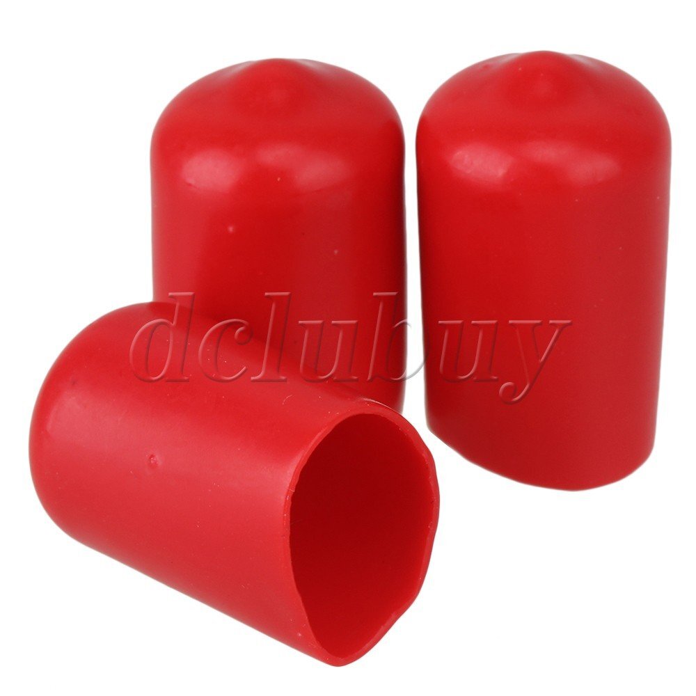 50 x Soft Rubber Hose End Blanking Caps Screw Thread Guard Cover Red
