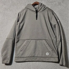 Truewerk M2 Grid Hoodie Sweatshirt Mens Medium Gray Long Sleeve Pullover Fleece