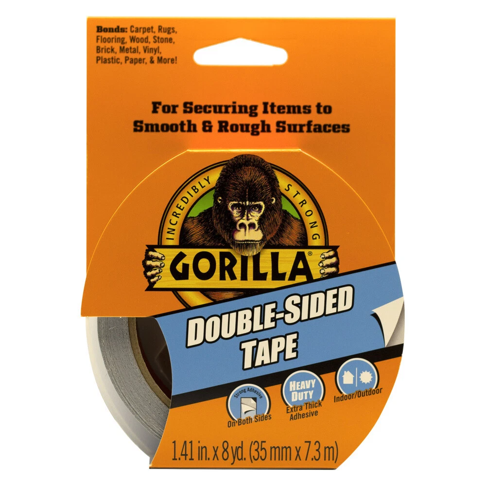 DOUBLE-SIDED DUCT TAPE 1.41 X 8yd. HEAVY DUTY INDOOR/OUTDOOR GORILLA 00726