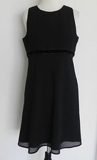 Donna Ricco Little Black Mini Dress Sleeveless Empire Waist Chiffon Size 8/P