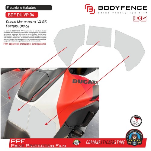 Protezione PPF BODYFENCE Serbatoio Laterale Ducati Multistrada V4 RS Opaco - Afbeelding 1 van 1