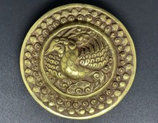 Handmade Art Unique Vintage Nepali Beautiful Carving Belt Buckle Tibeten Brass