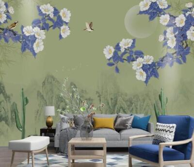 3D Flower Branch Moon 45627NA Wallpaper Wall Murals Removable Wallpaper Fay