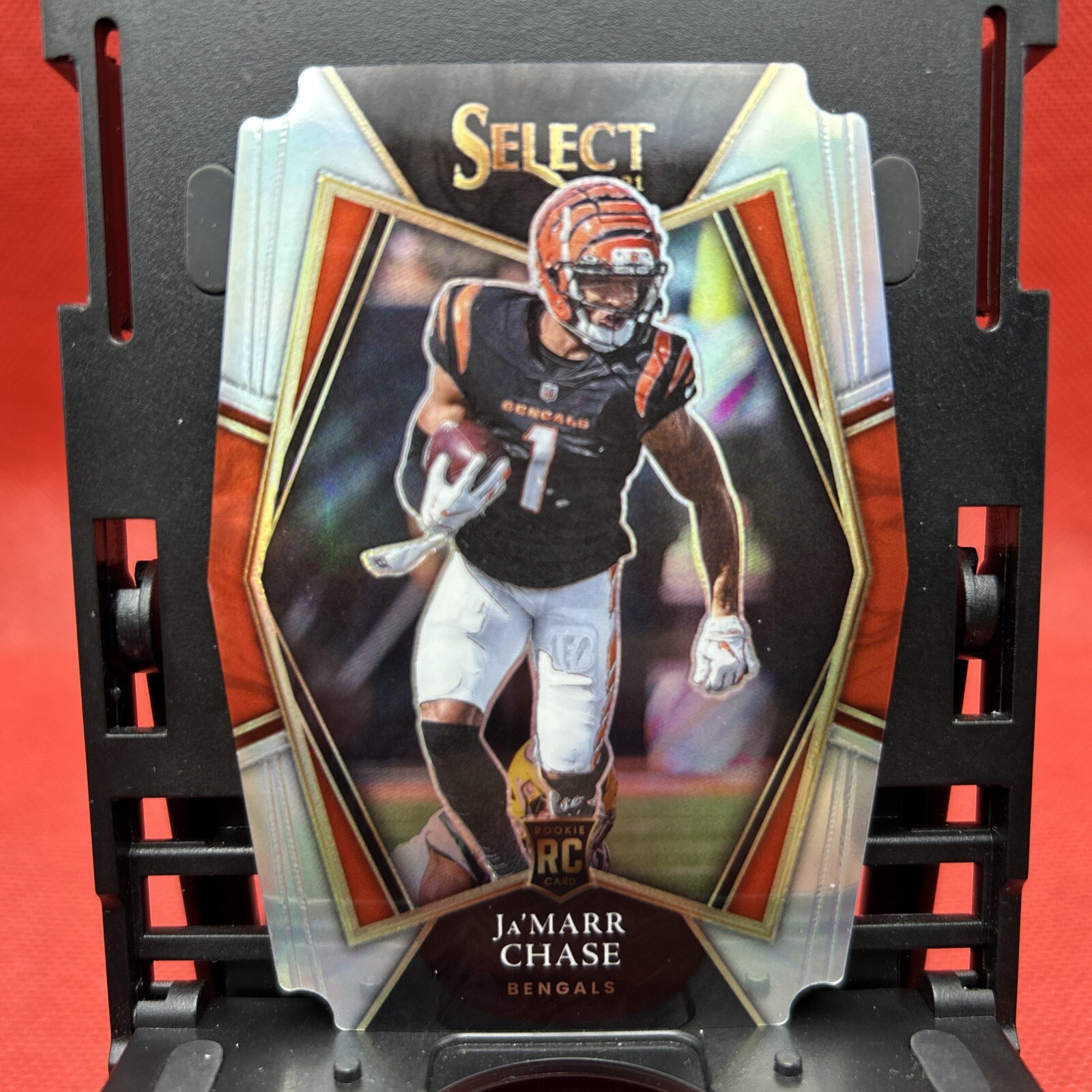 JA'MARR CHASE 2021 SELECT PREMIER LEVEL ROOKIE SILVER DIE-CUT RC