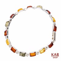 Multi Baltic Amber Gemstone Sterling Silver 925 Jewelry Bracelets 6x4mm, Kab-23 Multi Baltic Amber Gemstone Sterling Silver 925 Jewelry Bracelets 6x4mm, Kab-23