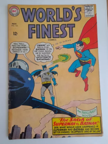 World's Finest #153 Nov 1965 Good/VGC 3.0 Inc the panel of Batman slapping Robin